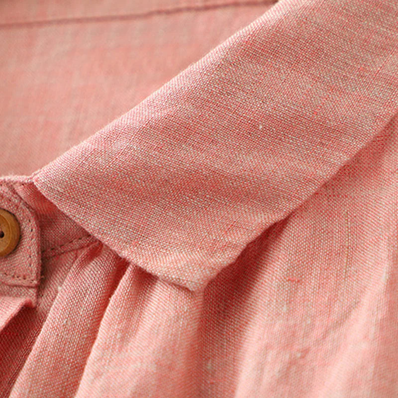 Camicia da donna in cotone e lino con maniche a mezza manica, casual, con bottoni semplici, motivo Buddha Stones - Image 13