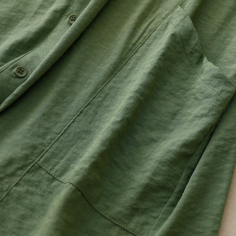 Camicia da donna in cotone e poliestere, a maniche lunghe, con colletto rialzato, Buddha Stones, primavera-autunno - Image 10