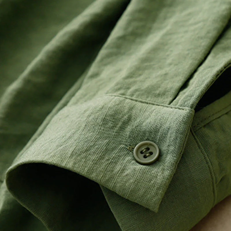 Camicia da donna in cotone e poliestere, a maniche lunghe, con colletto rialzato, Buddha Stones, primavera-autunno - Image 11
