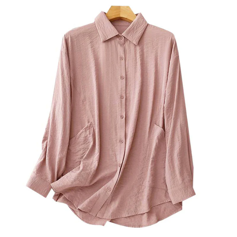 Camicia da donna in cotone e poliestere, a maniche lunghe, con colletto rialzato, Buddha Stones, primavera-autunno - Image 14