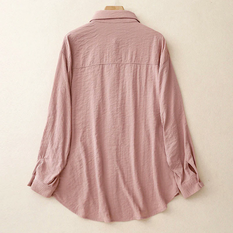 Camicia da donna in cotone e poliestere, a maniche lunghe, con colletto rialzato, Buddha Stones, primavera-autunno - Image 16