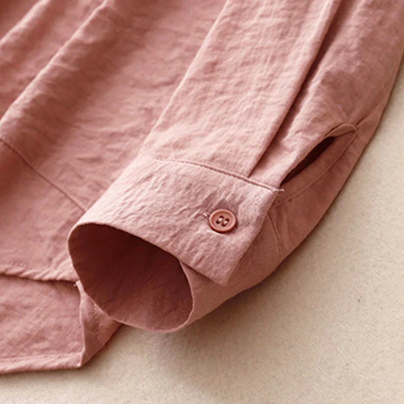 Camicia da donna in cotone e poliestere, a maniche lunghe, con colletto rialzato, Buddha Stones, primavera-autunno - Image 18