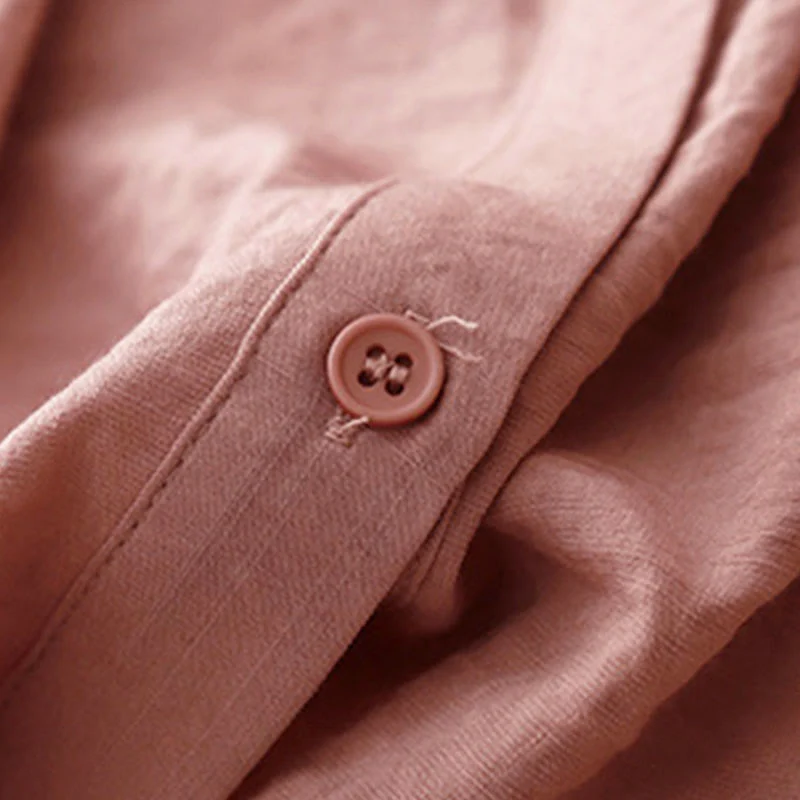 Camicia da donna in cotone e poliestere, a maniche lunghe, con colletto rialzato, Buddha Stones, primavera-autunno - Image 19