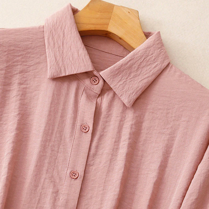 Camicia da donna in cotone e poliestere, a maniche lunghe, con colletto rialzato, Buddha Stones, primavera-autunno - Image 20
