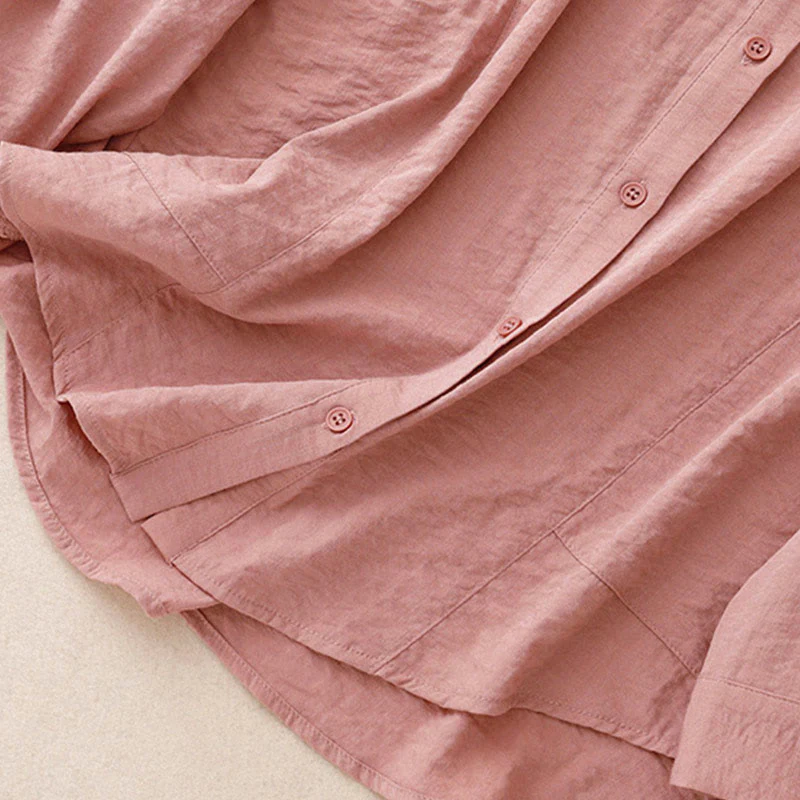 Camicia da donna in cotone e poliestere, a maniche lunghe, con colletto rialzato, Buddha Stones, primavera-autunno - Image 23