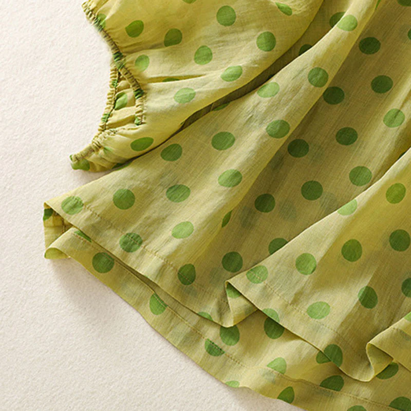 Camicia da donna in poliestere con maniche lunghe e scollo rotondo a pois, motivo Buddha Stones Fall - Image 14
