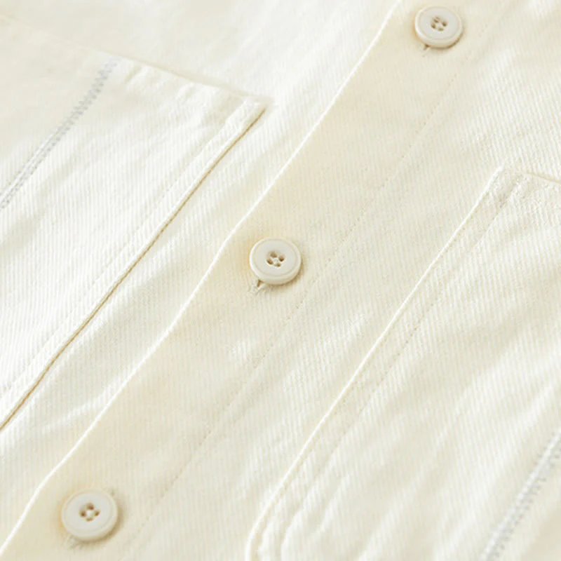 Camicia da uomo a maniche lunghe con bottoni Buddha Stones Spring Commute, in cotone, con tasche - Image 7