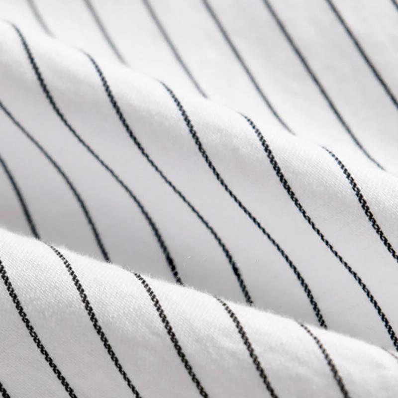 Camicia da uomo in cotone a maniche lunghe con colletto rialzato e righe 2 in 1 Buddha Stones Fall - Image 10