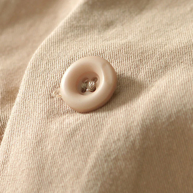 Camicia da uomo in cotone con maniche lunghe e bottoni, modello Buddha Stones Fall Solid, con tasche - Image 4