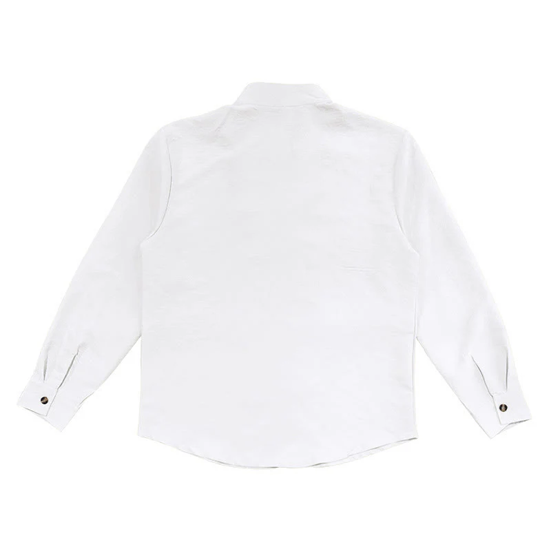 Camicia da uomo a maniche lunghe con bottoni in tinta unita Buddha Stones - Image 13