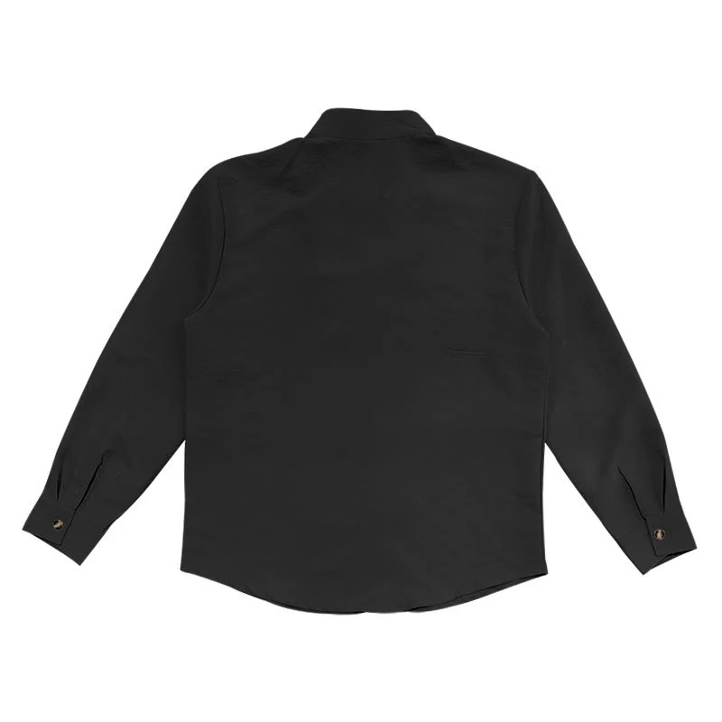 Camicia da uomo a maniche lunghe con bottoni in tinta unita Buddha Stones - Image 19