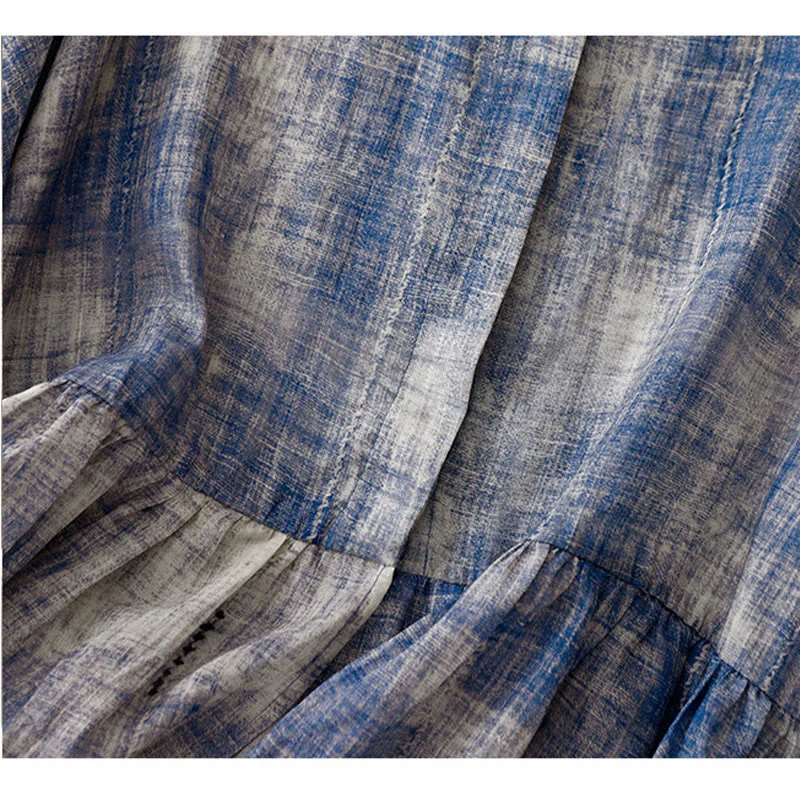 Camicia in cotone a maniche lunghe con bottoni tie-dye Buddha Stones - Image 10