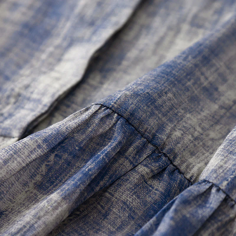 Camicia in cotone a maniche lunghe con bottoni tie-dye Buddha Stones - Image 4