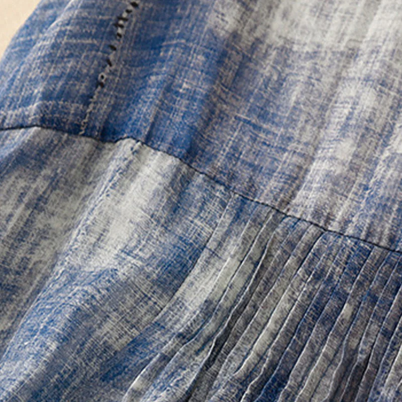 Camicia in cotone a maniche lunghe con bottoni tie-dye Buddha Stones - Image 5