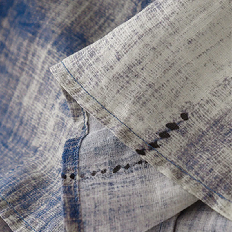 Camicia in cotone a maniche lunghe con bottoni tie-dye Buddha Stones - Image 6