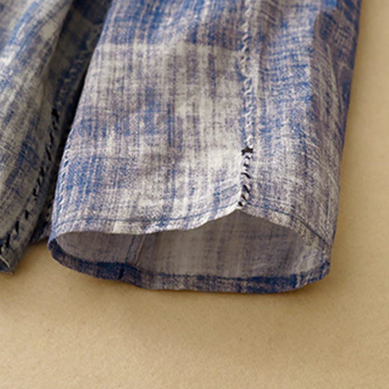 Camicia in cotone a maniche lunghe con bottoni tie-dye Buddha Stones - Image 9