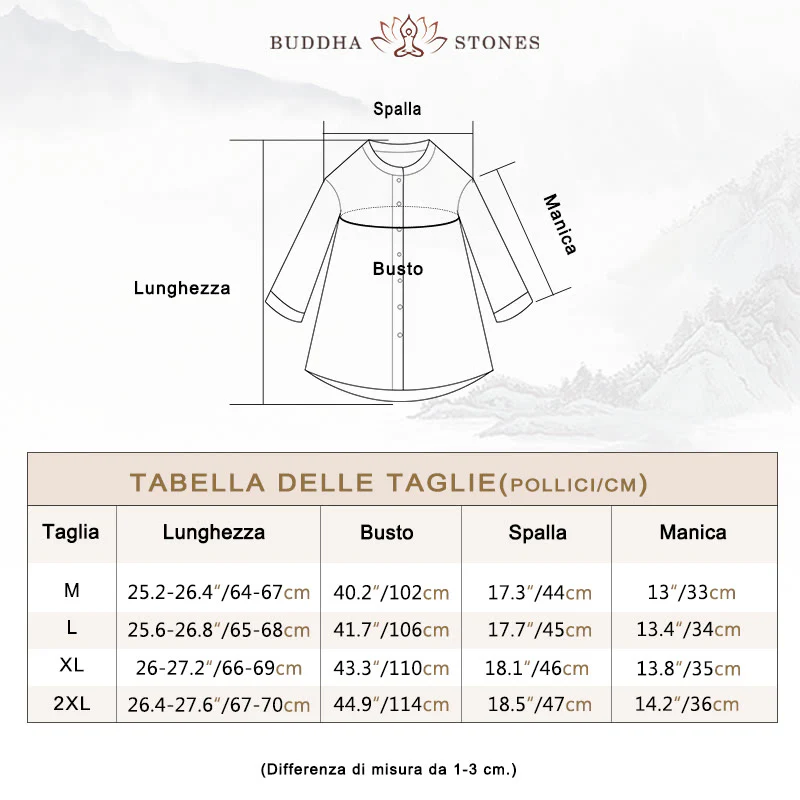 Camicia a maniche tre quarti con bottoni in tinta unita e Buddha Stones - Image 6