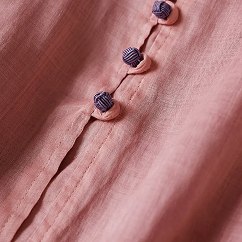 Camicia da donna in cotone e lino, casual, tinta unita, a maniche lunghe, con scollo a V, taglie forti, motivo Buddha Stones - Image 16