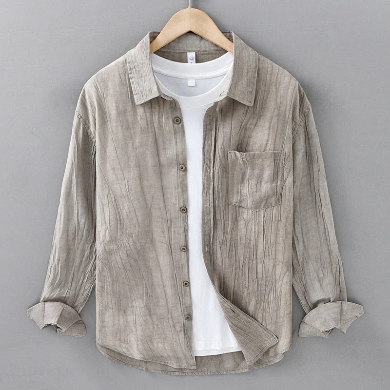 Camicie da uomo in lino ramia con Buddha Stones - Image 13