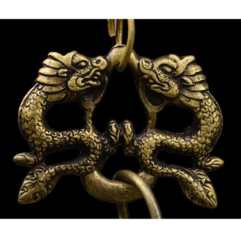 Campanello a vento con drago e Buddha inciso tibetano, decorazione da appendere alla parete in rame - Image 10