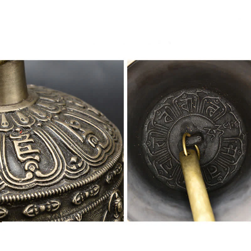 Campanello a vento con drago e Buddha inciso tibetano, decorazione da appendere alla parete in rame - Image 11