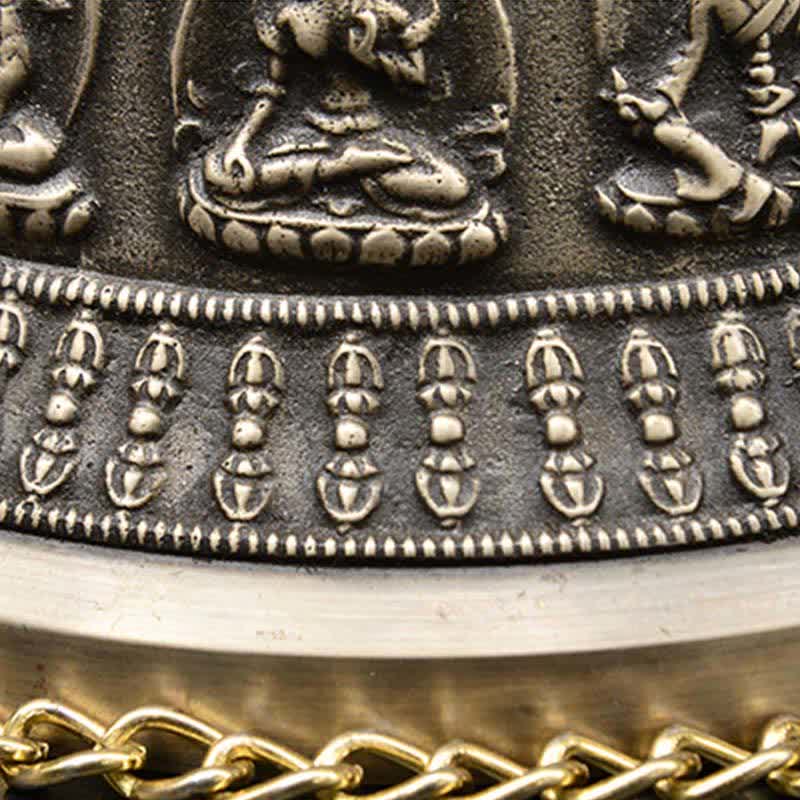 Campanello a vento con drago e Buddha inciso tibetano, decorazione da appendere alla parete in rame - Image 5