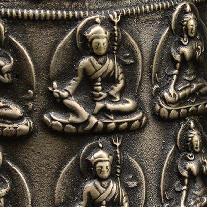 Campanello a vento con drago e Buddha inciso tibetano, decorazione da appendere alla parete in rame - Image 7
