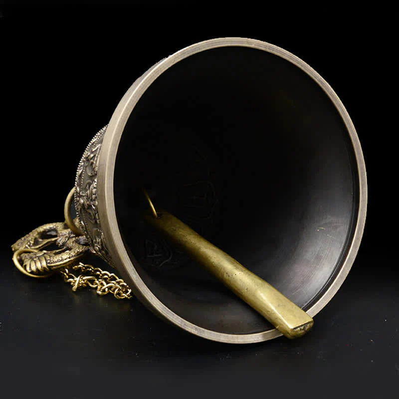Campanello a vento con drago e Buddha inciso tibetano, decorazione da appendere alla parete in rame - Image 8