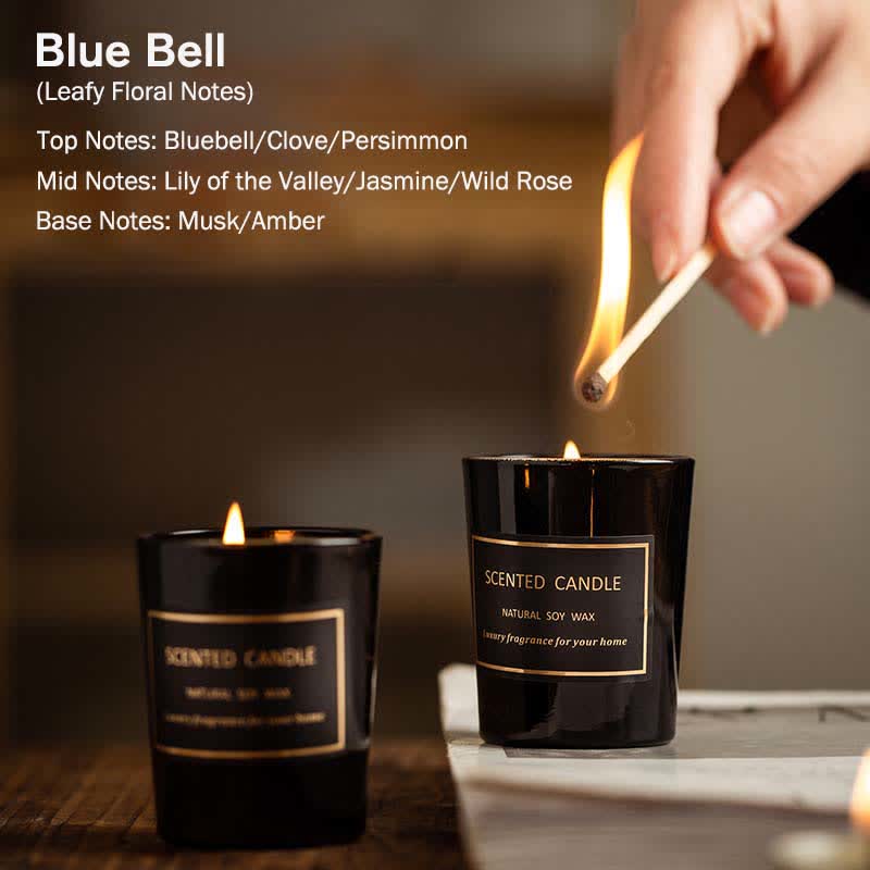 Candela di cera di soia profumata per aromaterapia con fragranza di pera e fresia Blue Bell Meditazione Preghiera - Image 3