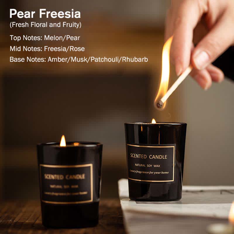 Candela di cera di soia profumata per aromaterapia con fragranza di pera e fresia Blue Bell Meditazione Preghiera - Image 5