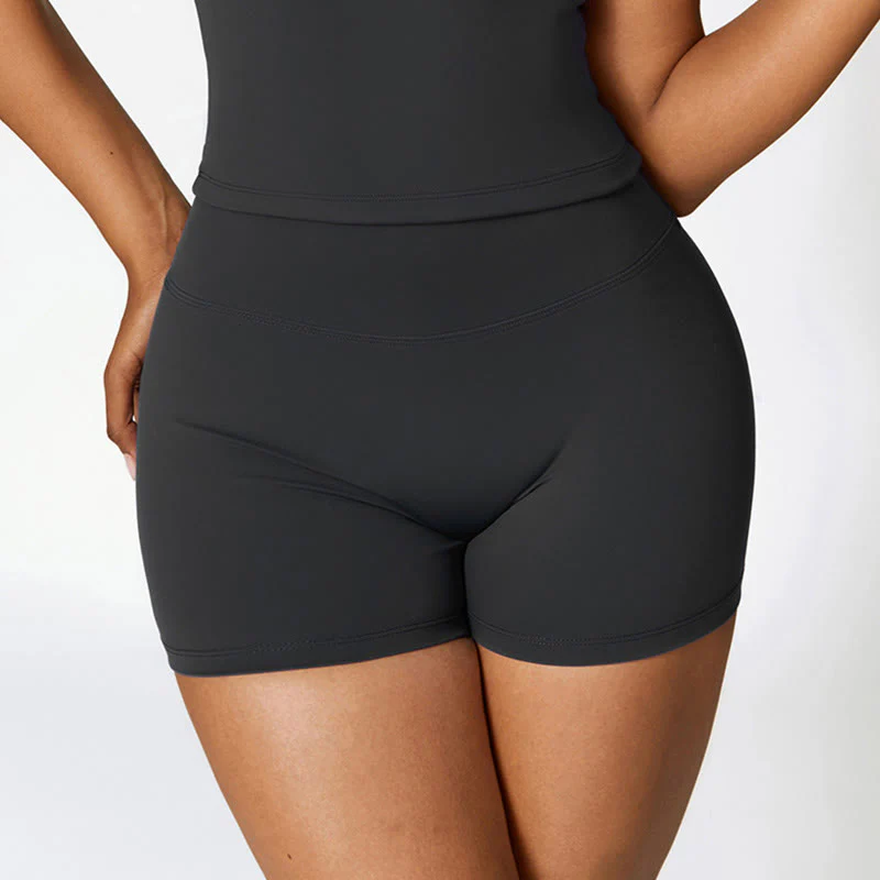 Canotta corta tinta unita Buddha Stones , pantaloncini a vita alta, abbigliamento sportivo per palestra e yoga - Image 24