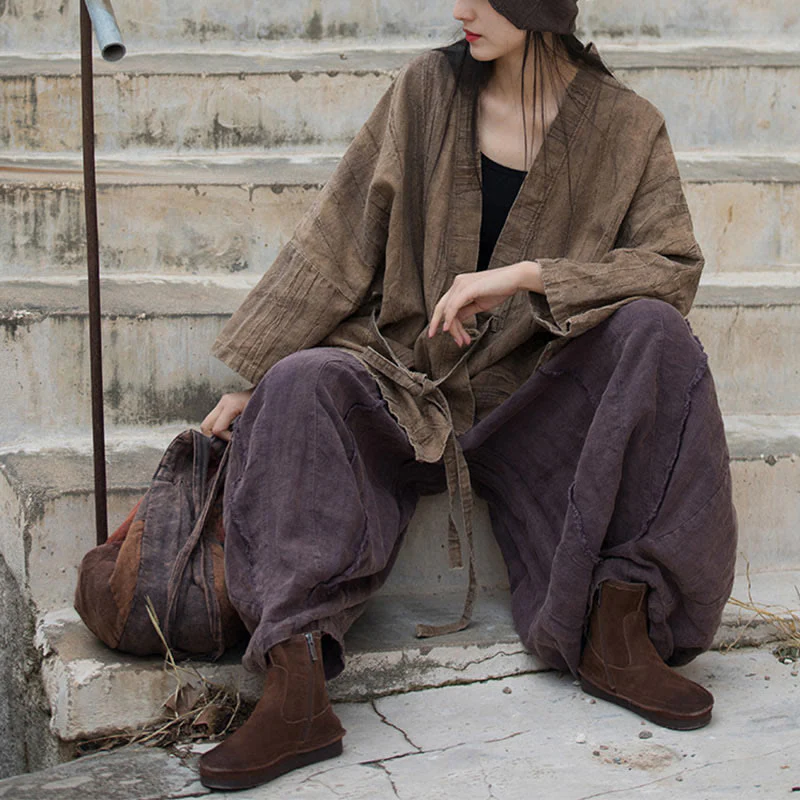 Cappotto con lacci e tie-dye con Buddha Stones , meditazione zen, giacca aperta sul davanti - Image 11