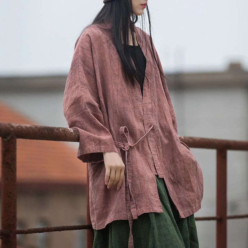 Cappotto con lacci e tie-dye con Buddha Stones , meditazione zen, giacca aperta sul davanti - Image 12
