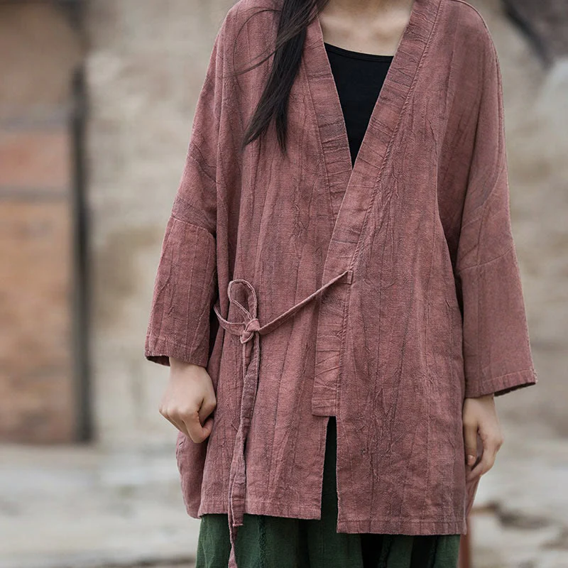 Cappotto con lacci e tie-dye con Buddha Stones , meditazione zen, giacca aperta sul davanti - Image 14