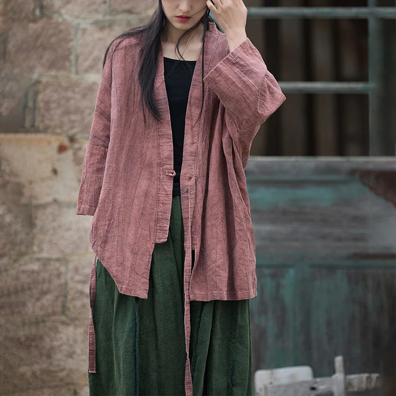 Cappotto con lacci e tie-dye con Buddha Stones , meditazione zen, giacca aperta sul davanti - Image 17