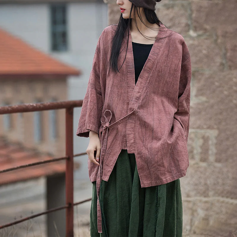 Cappotto con lacci e tie-dye con Buddha Stones , meditazione zen, giacca aperta sul davanti - Image 18