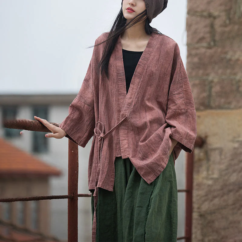 Cappotto con lacci e tie-dye con Buddha Stones , meditazione zen, giacca aperta sul davanti - Image 19