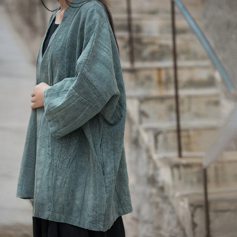 Cappotto con lacci e tie-dye con Buddha Stones , meditazione zen, giacca aperta sul davanti - Image 24