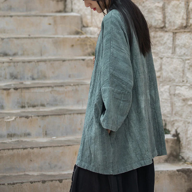 Cappotto con lacci e tie-dye con Buddha Stones , meditazione zen, giacca aperta sul davanti - Image 26