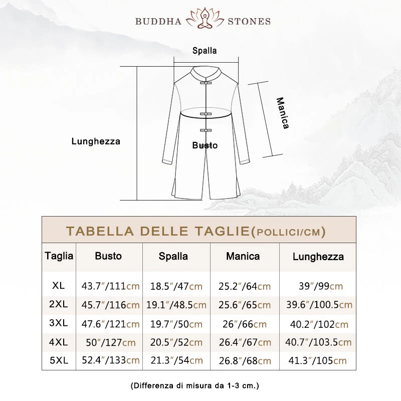Cappotto da uomo in lino con bottoni a forma di rana, lunghezza media , Buddha Stones Fall Zen Clothing - Image 6