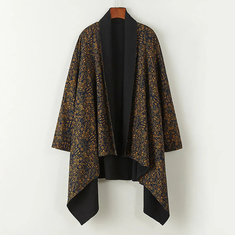 Cappotto doppiopetto in cotone di media lunghezza da uomo Buddha Stones Fall - Image 10