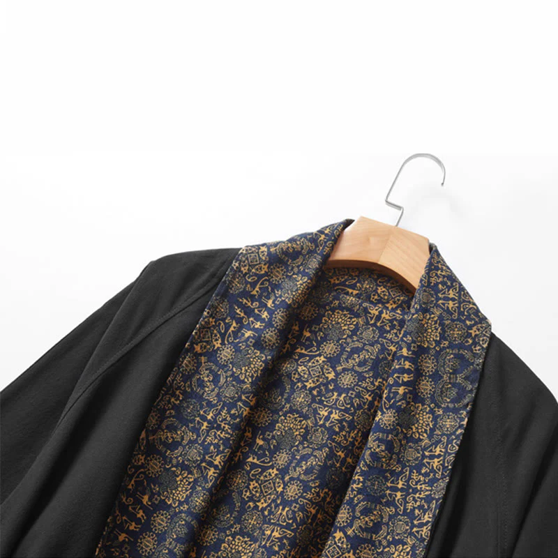 Cappotto doppiopetto in cotone di media lunghezza da uomo Buddha Stones Fall - Image 11