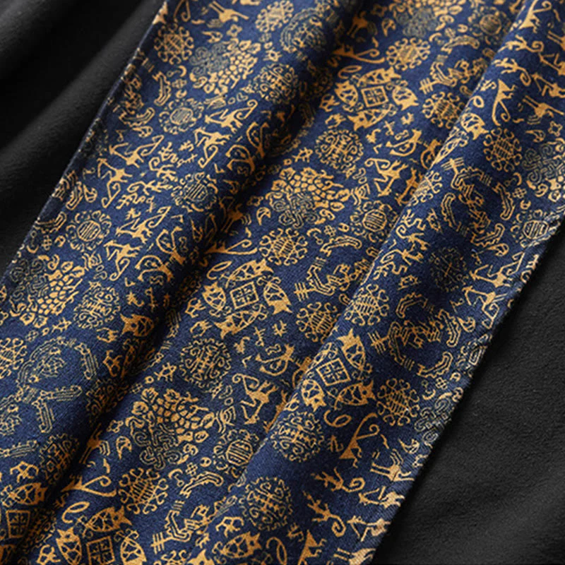 Cappotto doppiopetto in cotone di media lunghezza da uomo Buddha Stones Fall - Image 14