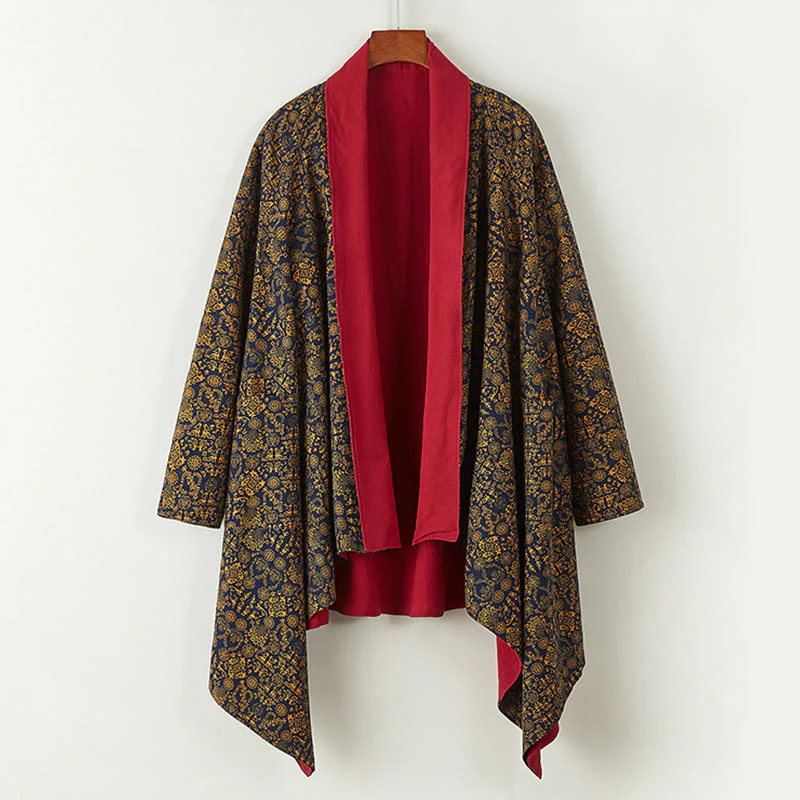 Cappotto doppiopetto in cotone di media lunghezza da uomo Buddha Stones Fall - Image 7