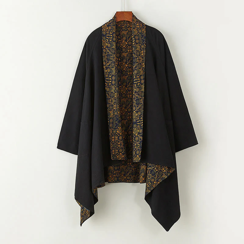 Cappotto doppiopetto in cotone di media lunghezza da uomo Buddha Stones Fall - Image 8