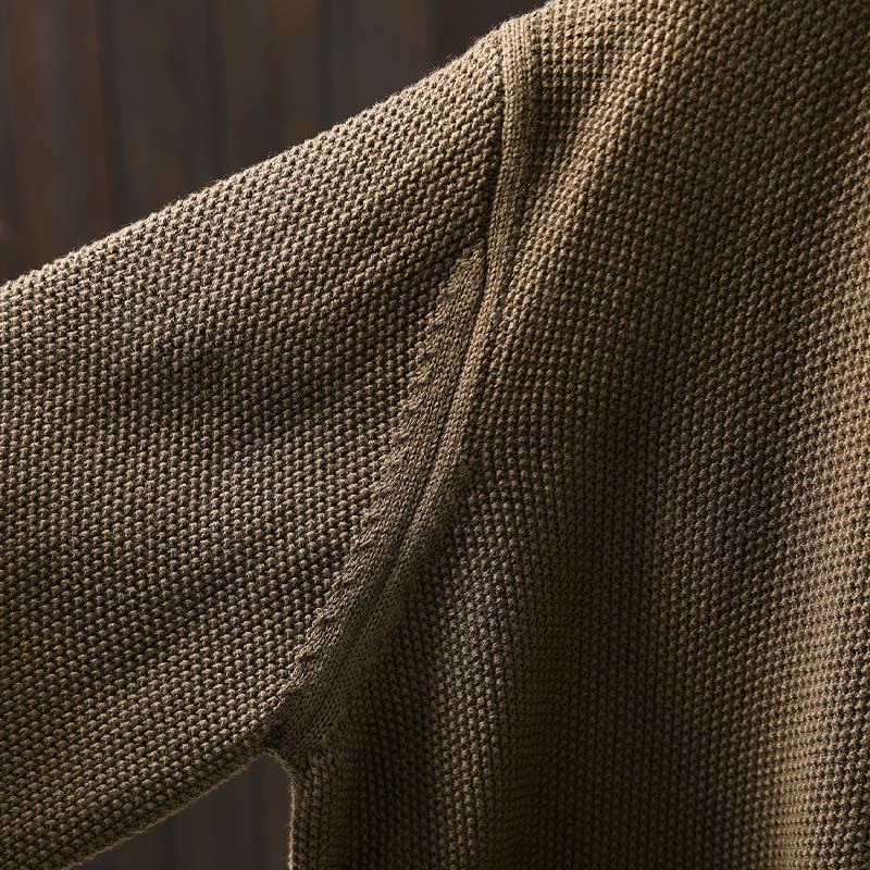 Cardigan lavorato a maglia a maniche lunghe in cotone con bottoni floreali autunnali Buddha Stones da donna - Image 15