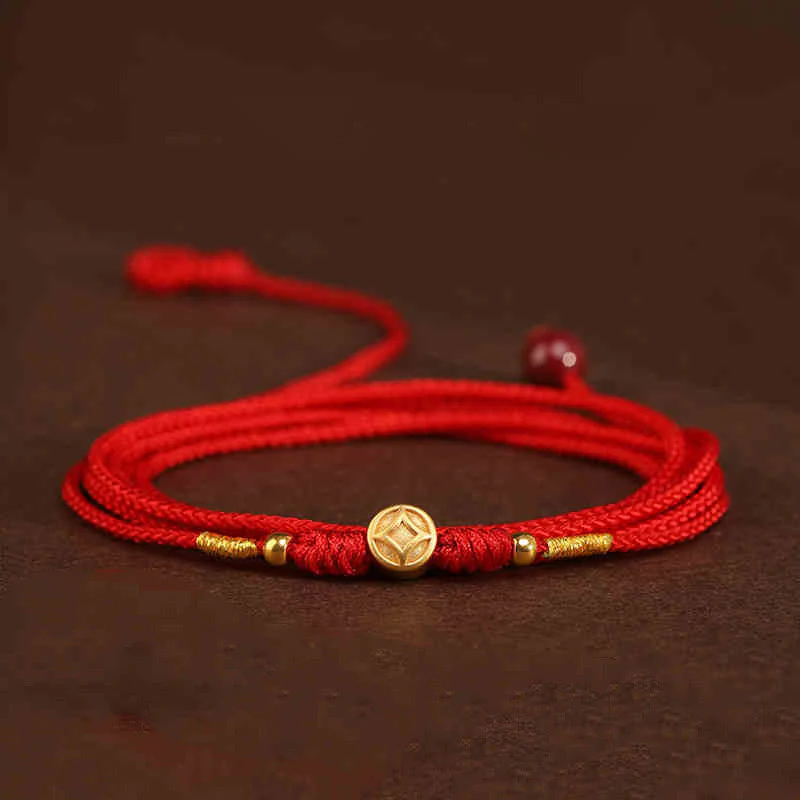 Catena per la pancia in corda rossa in oro massiccio 999 Buddha Stone - Image 18