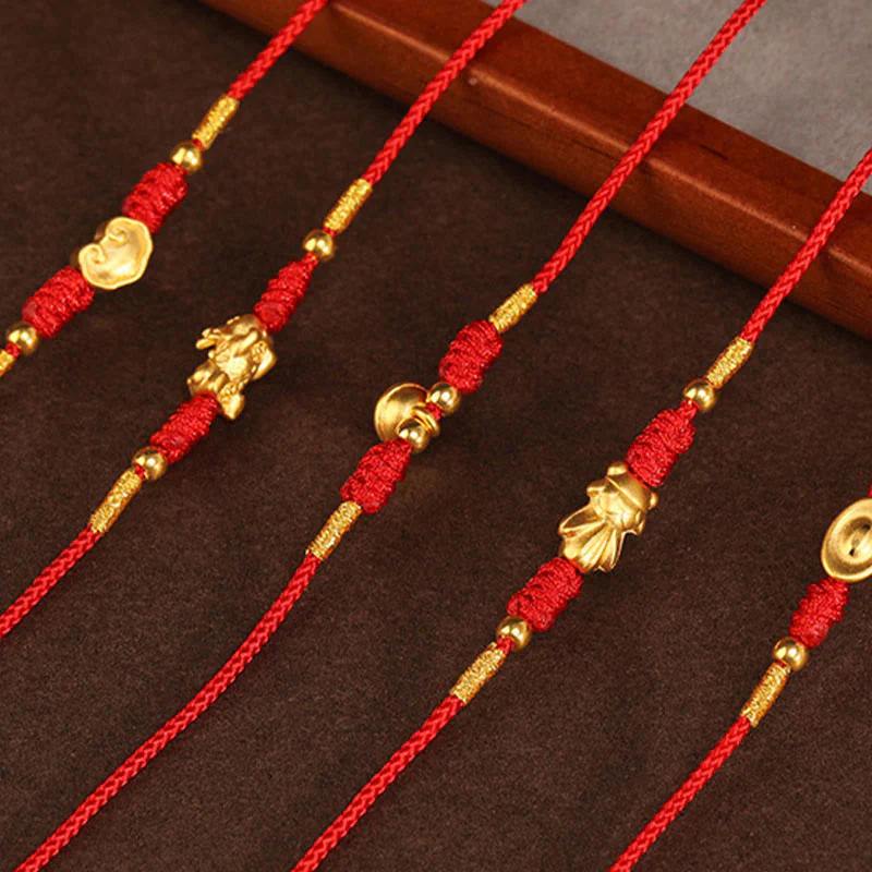 Catena per la pancia in corda rossa in oro massiccio 999 Buddha Stone - Image 24