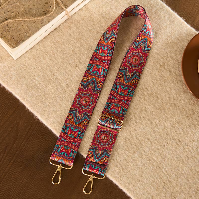 Cinghie di ricambio per borse a tracolla regolabili geometriche con tracolla a tracolla in stile Buddha Stones Bohemian Red Mandara