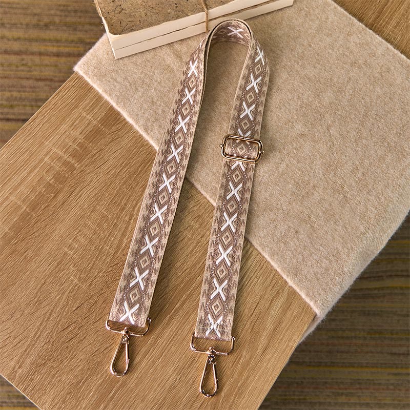 Cinghie di ricambio per borse a tracolla regolabili in jacquard geometrico a righe e rombi boho Buddha Stones - Image 7